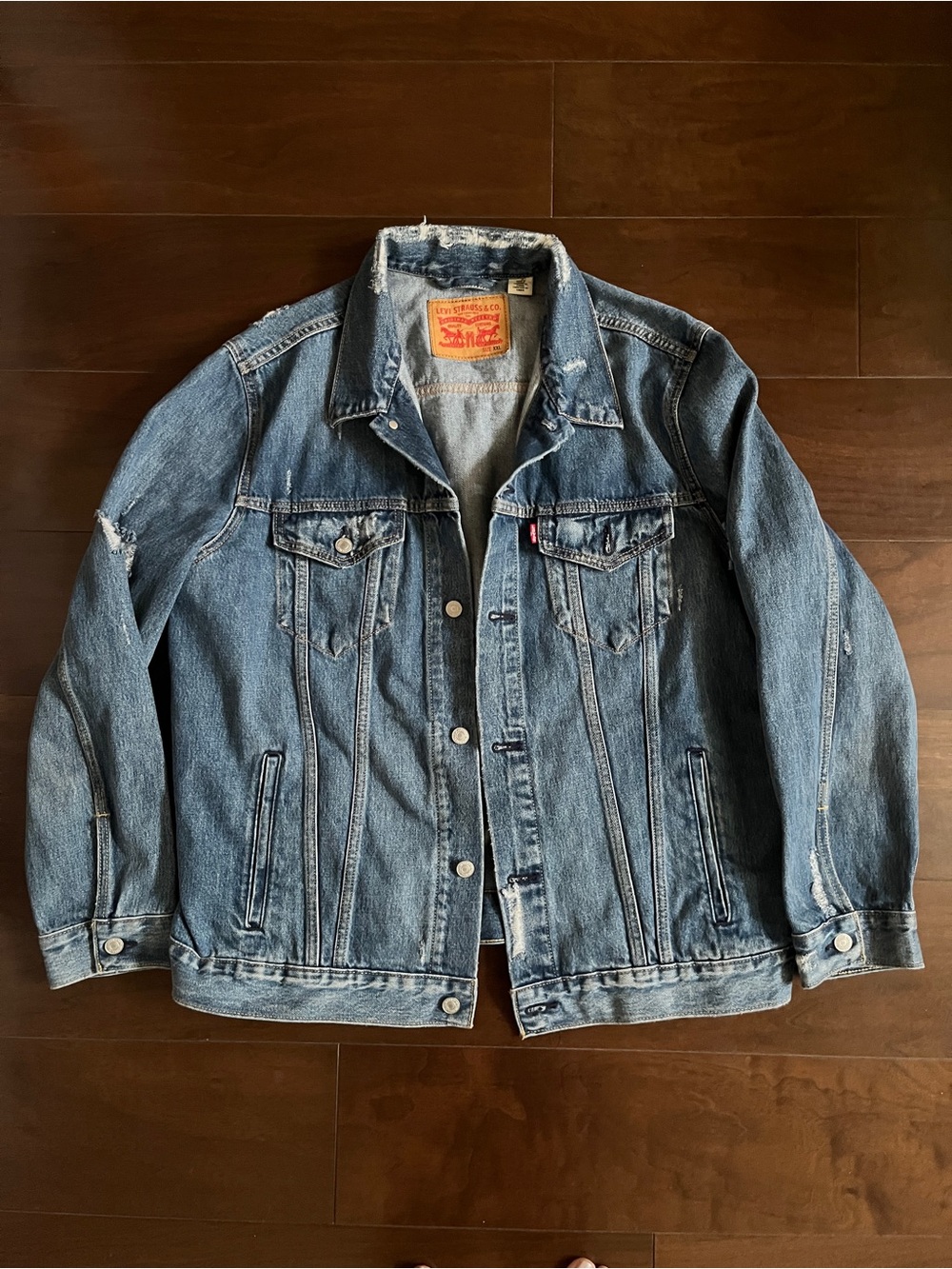 Levi's Light Blue Factory Distressed Denim Jacket